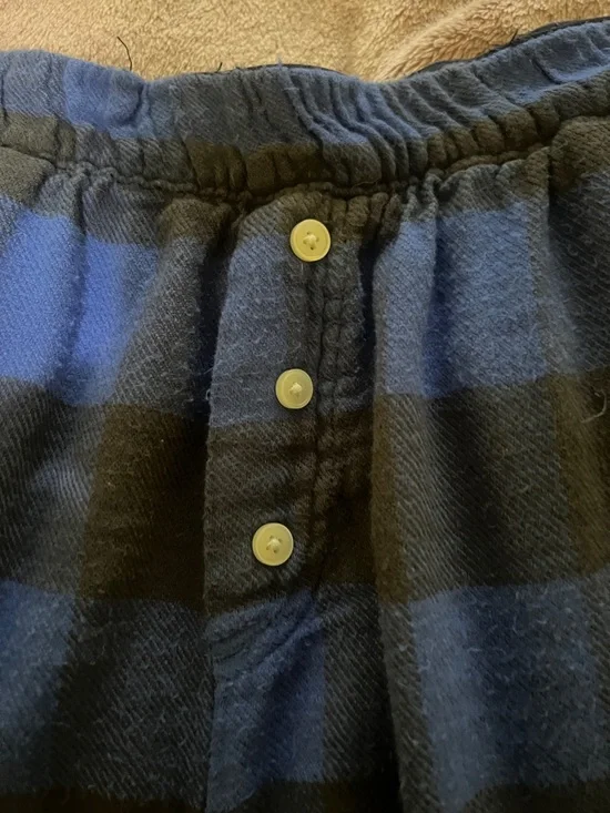 aerie Blue and Black Plaid Sleep Lounge Shorts - Picture 3 of 5